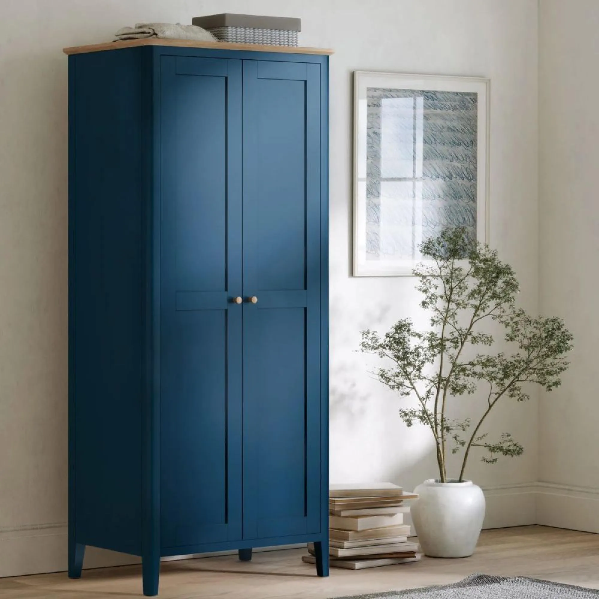 Marlow 2 Door Wardrobe - Navy Blue
