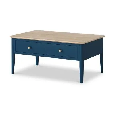Marlow 2 Drawer Coffee Table - Blue