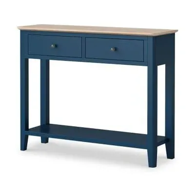 Marlow 2 Drawer Console Table - Navy Blue