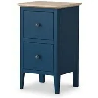 Marlow 2 Drawer Narrow Bedside Cabinet - Blue