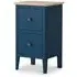 Marlow 2 Drawer Narrow Bedside Cabinet - Blue