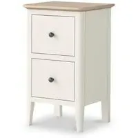 Marlow 2 Drawer Narrow Bedside Cabinet - White