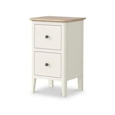 Marlow 2 Drawer Narrow Bedside Cabinet - White