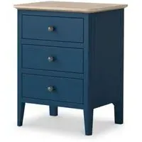 Marlow 3 Drawer Bedside Cabinet - Navy Blue
