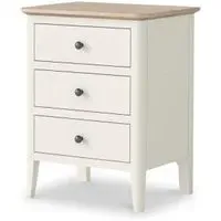 Marlow 3 Drawer Bedside Cabinet - White