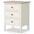 Marlow 3 Drawer Bedside Cabinet - White