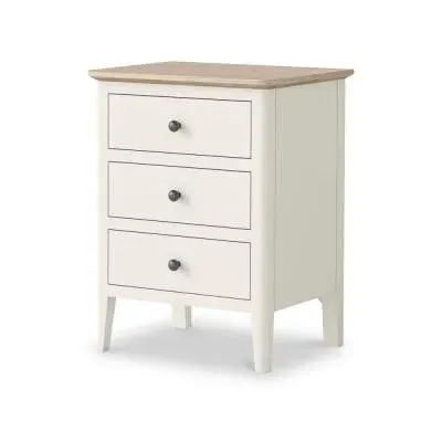 Marlow 3 Drawer Bedside Cabinet - White