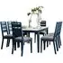 Marlow 6-8 Seater Extending Dining Set with Ladder Back Chair - Navy Blue