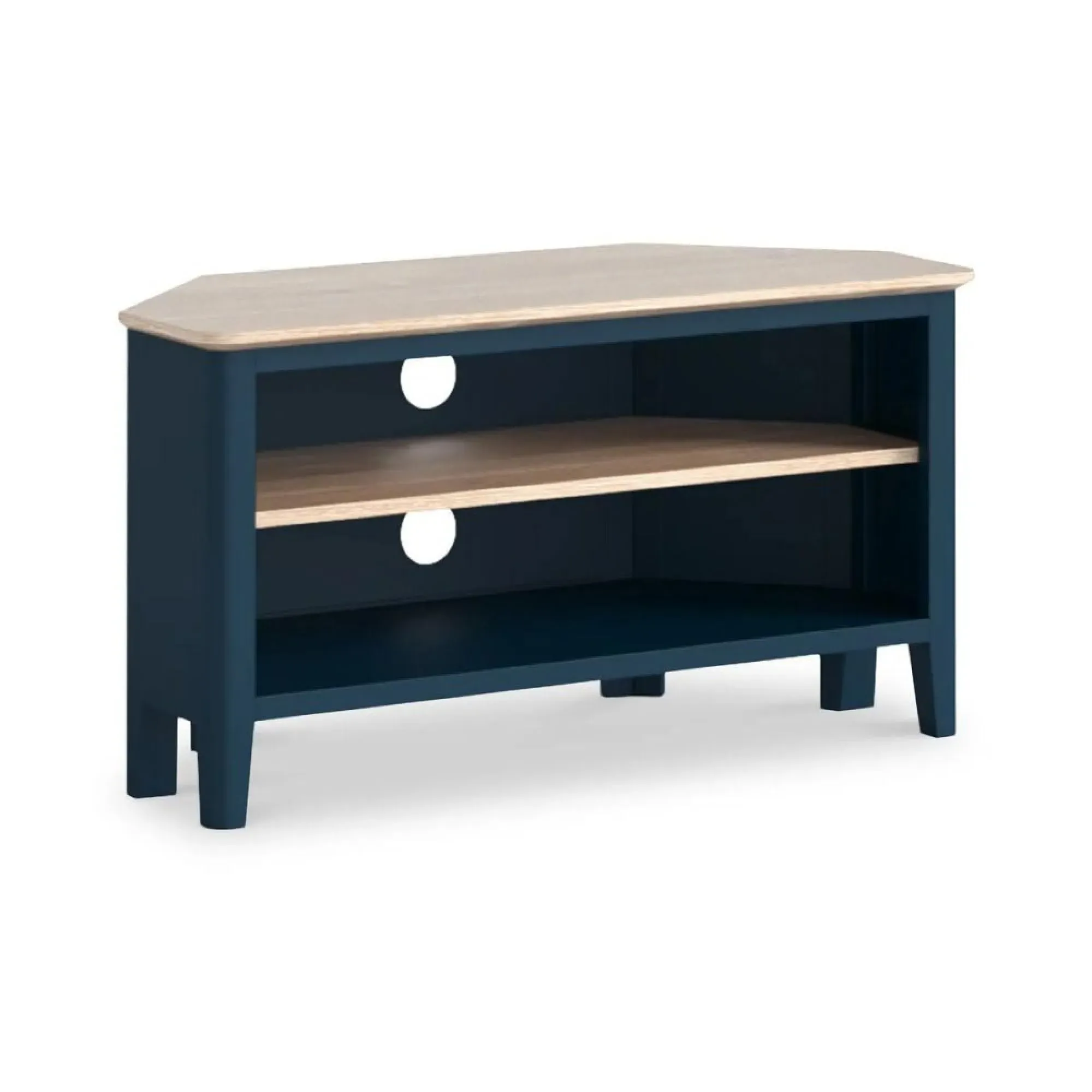 Marlow Corner TV Unit with Storage - Navy Blue