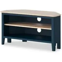 Marlow Corner TV Unit with Storage - Navy Blue