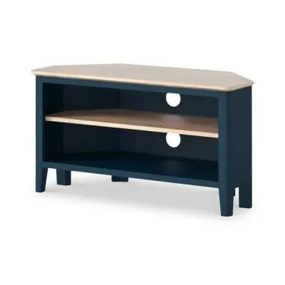 Marlow Corner TV Unit with Storage - Navy Blue image
