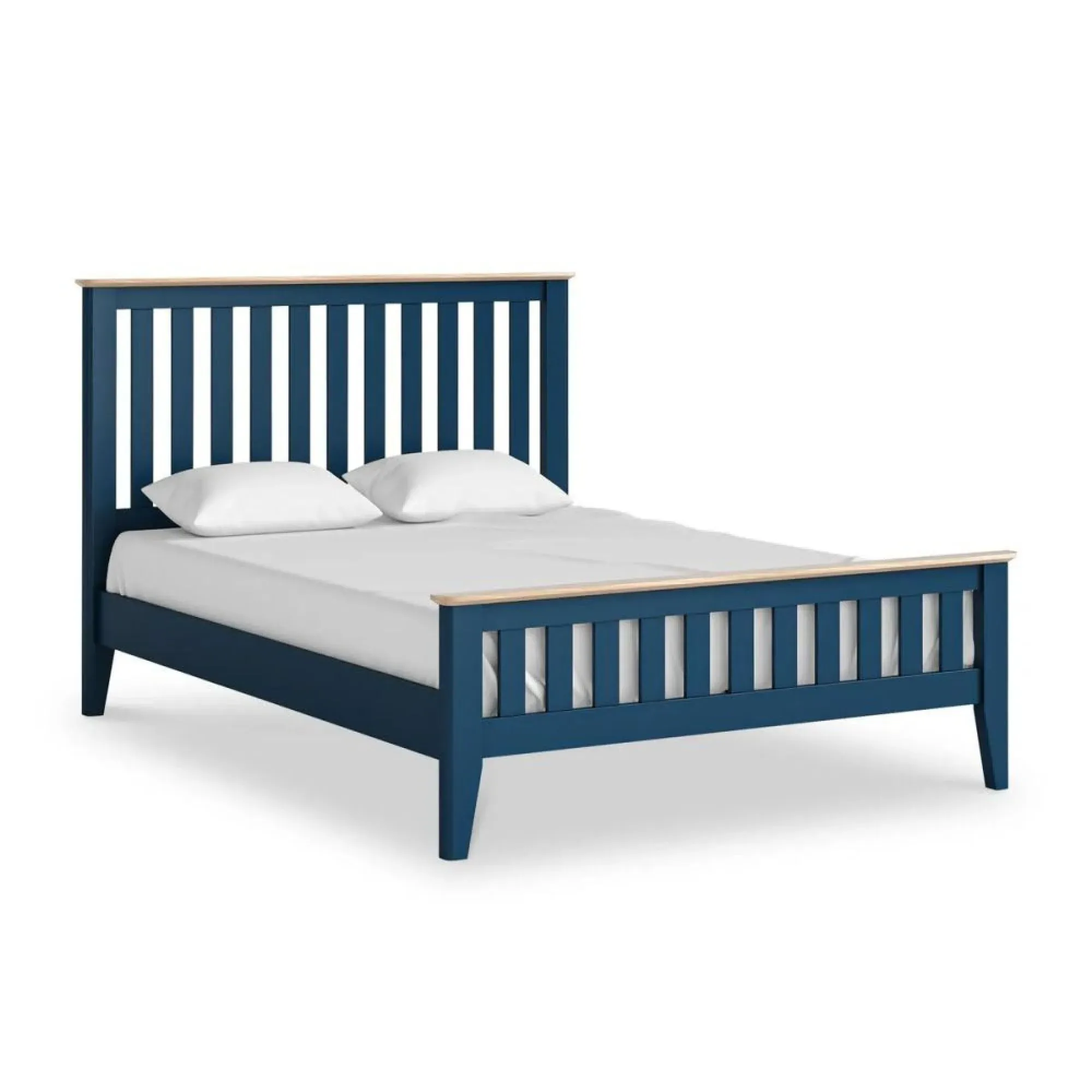Marlow Double Slatted Bed Frame - Navy Blue