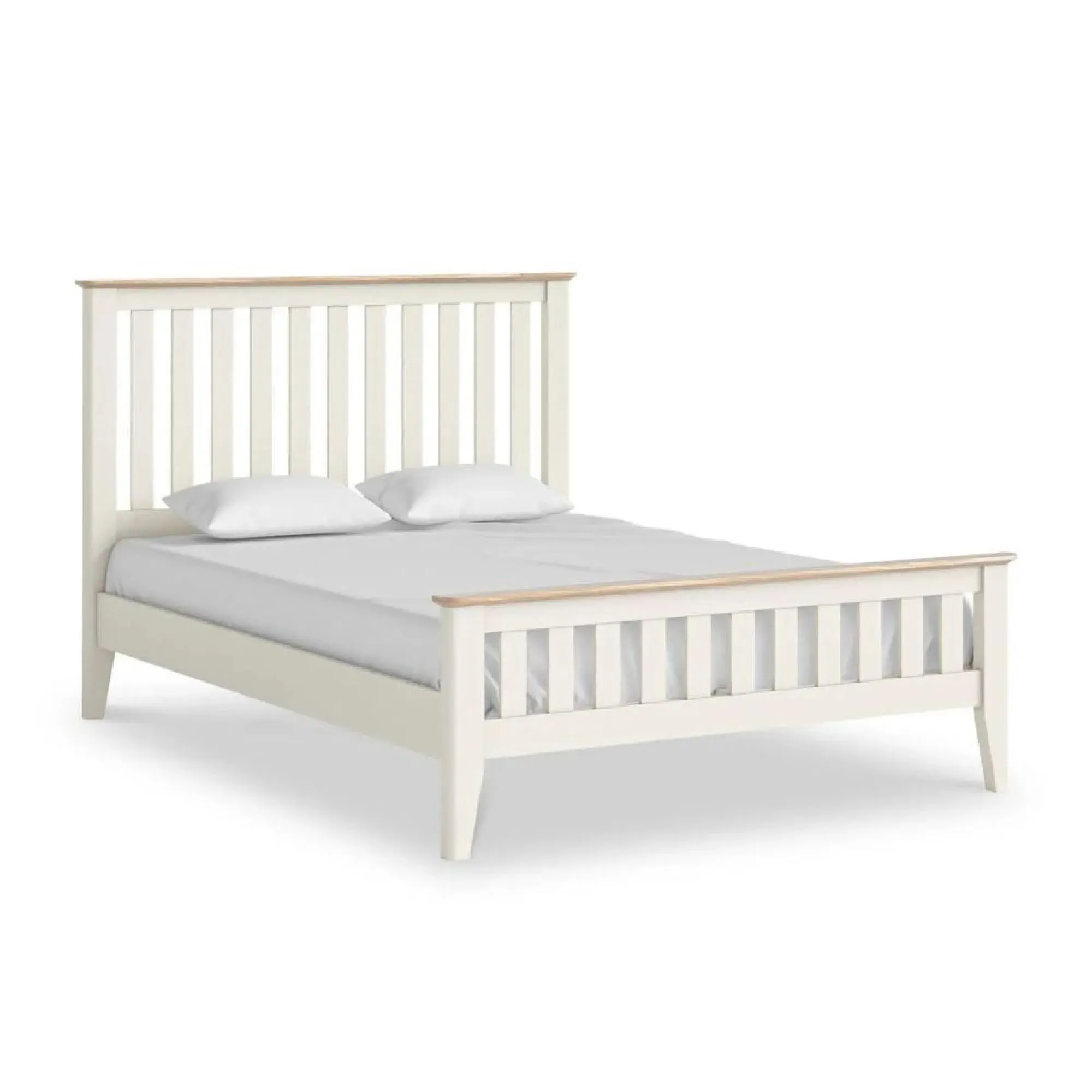 Marlow Double Slatted Bed Frame - White