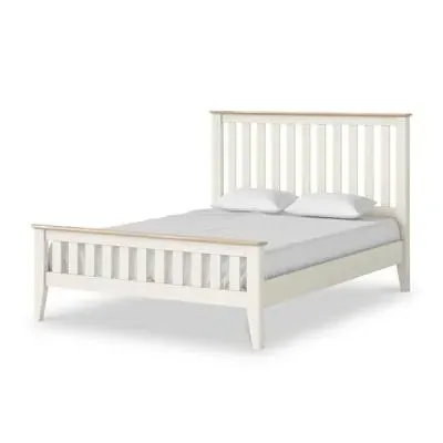 Marlow Double Slatted Bed Frame - White
