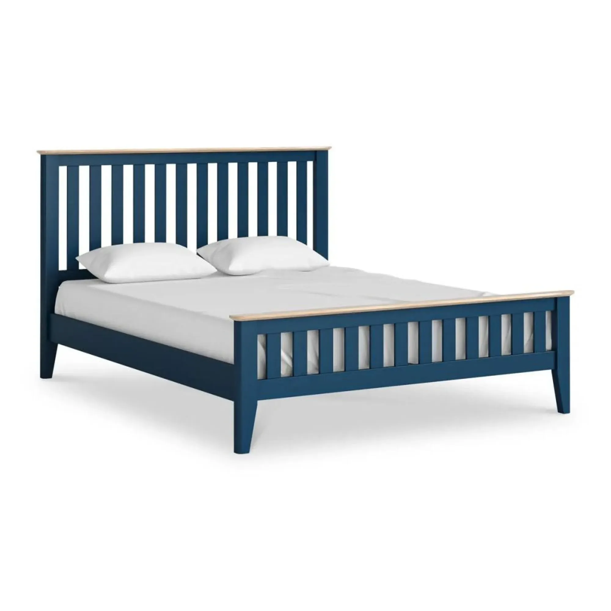 Marlow King Size Slatted Bed - Navy Blue