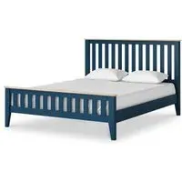 Marlow King Size Slatted Bed - Navy Blue