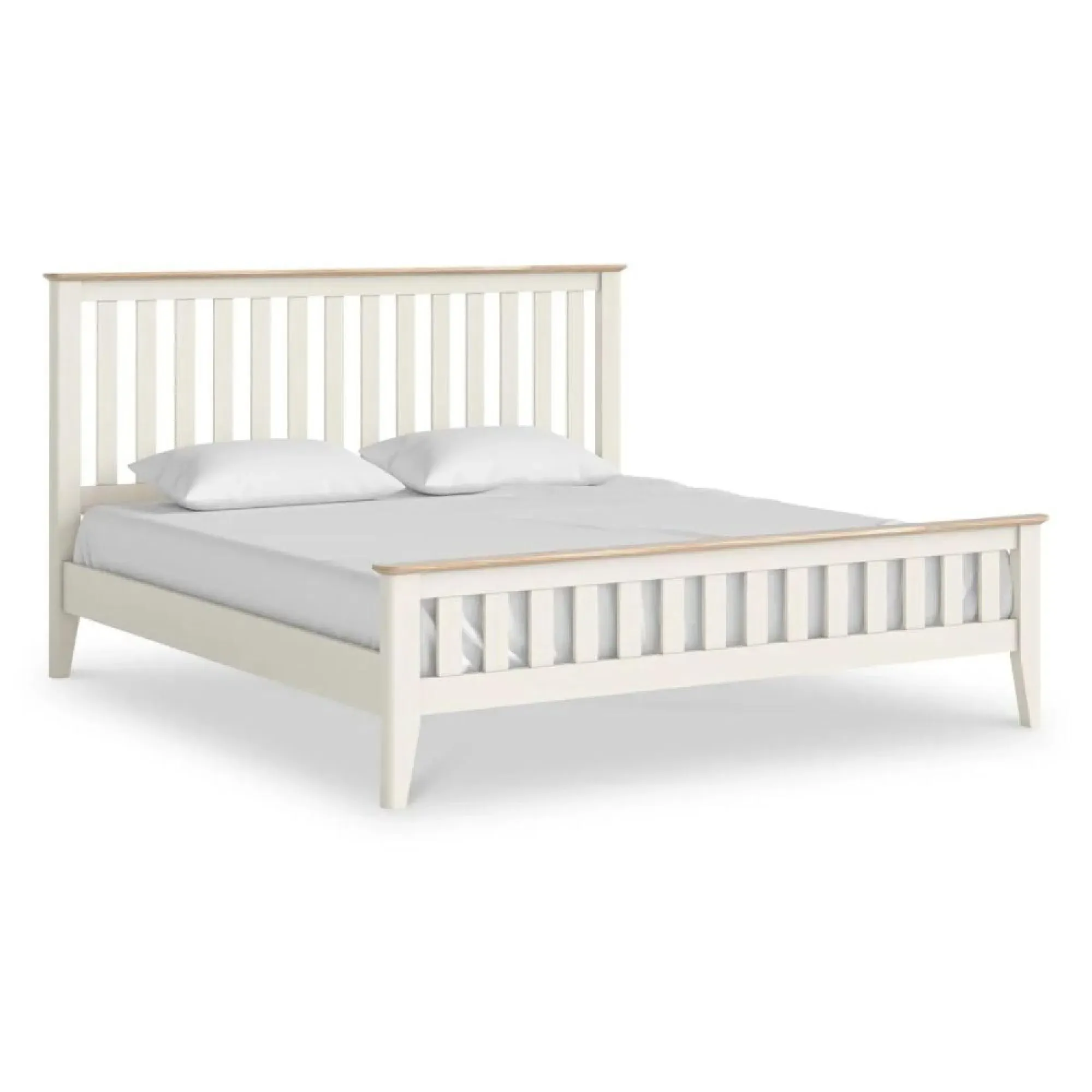 Marlow Queen Size Slatted Bed - Coconut White