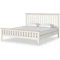 Marlow Queen Size Slatted Bed - Coconut White