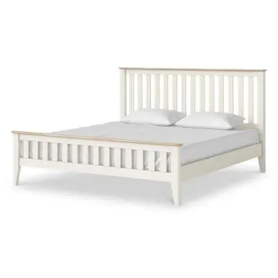 Marlow Queen Size Slatted Bed - Coconut White image
