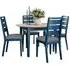 Marlow Round Extending Dining Set with Ladder Back Chairs - Navy Blue