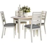 Marlow Round Extending Dining Set with Ladder Back Chairs - White