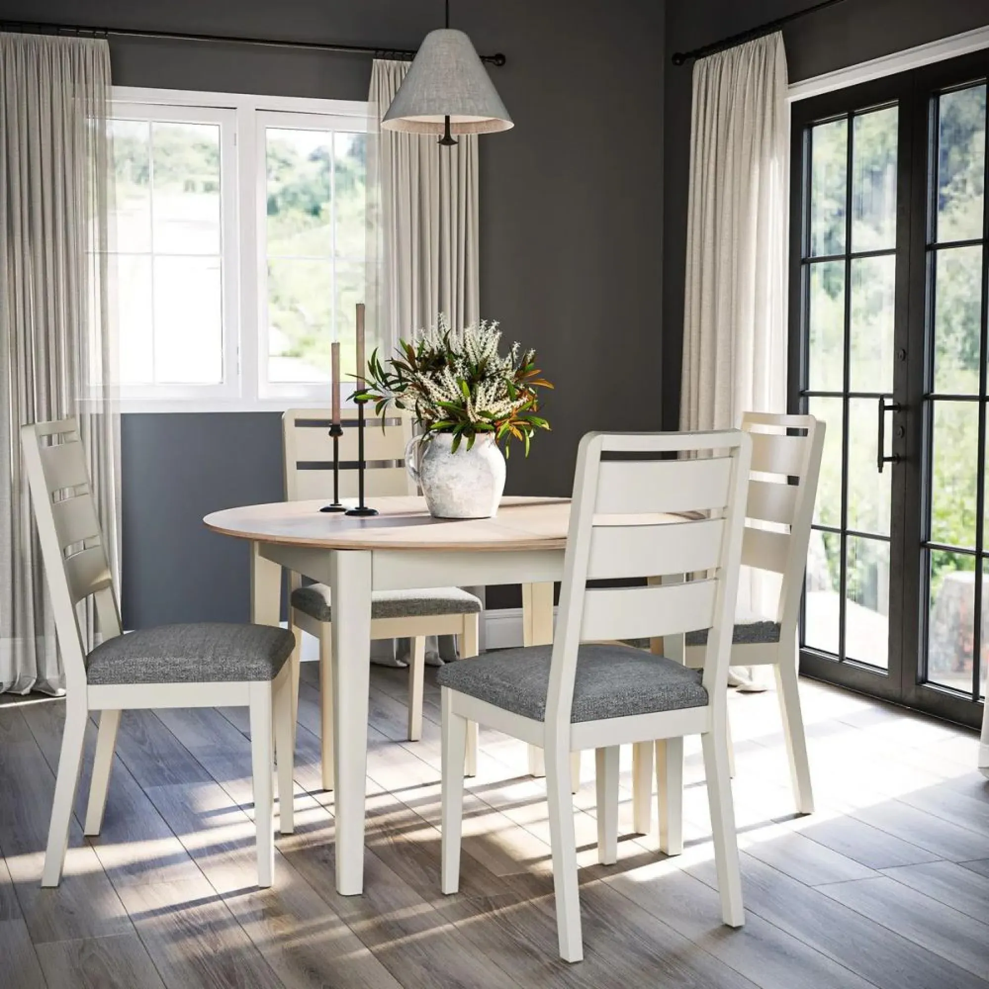 Marlow Round Extending Dining Table - Coconut White