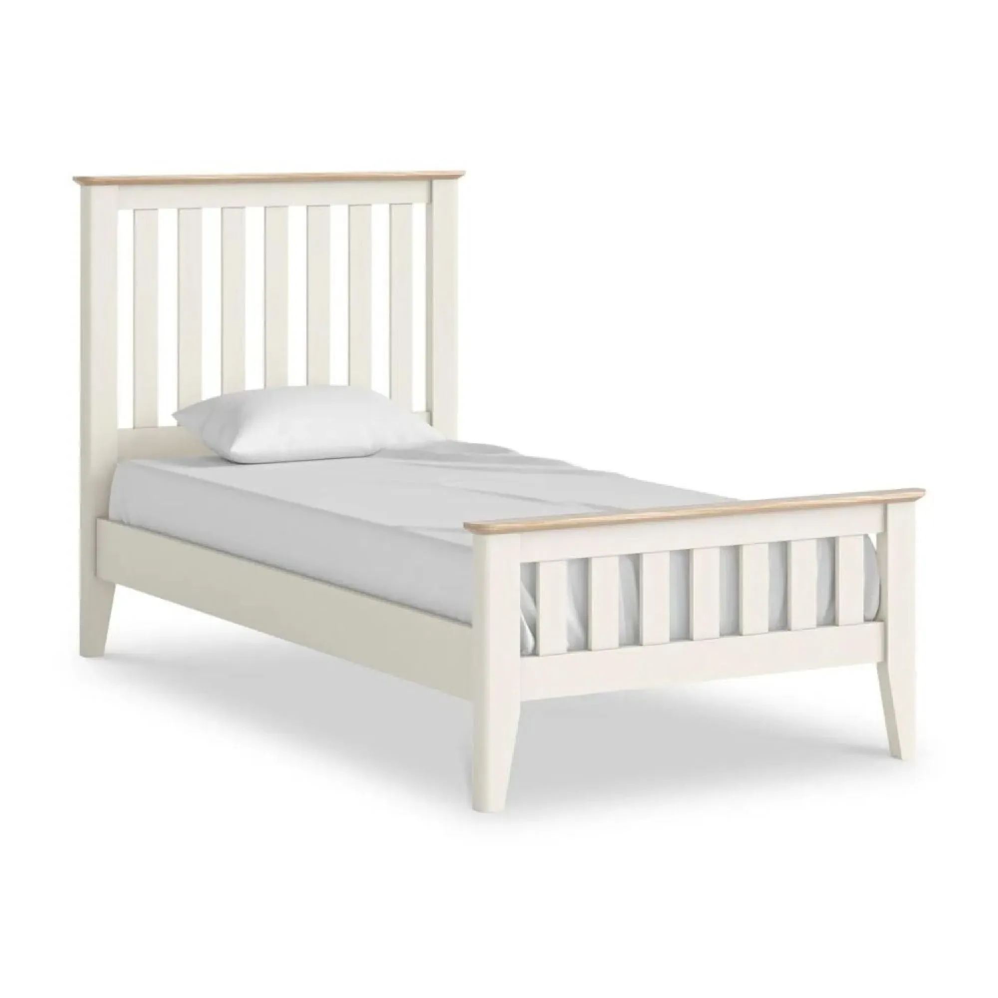 Marlow Single Slatted Bed - Coconut White