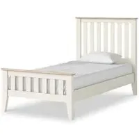 Marlow Single Slatted Bed - Coconut White
