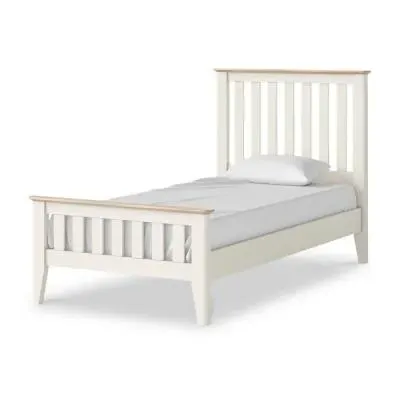 Marlow Single Slatted Bed - Coconut White