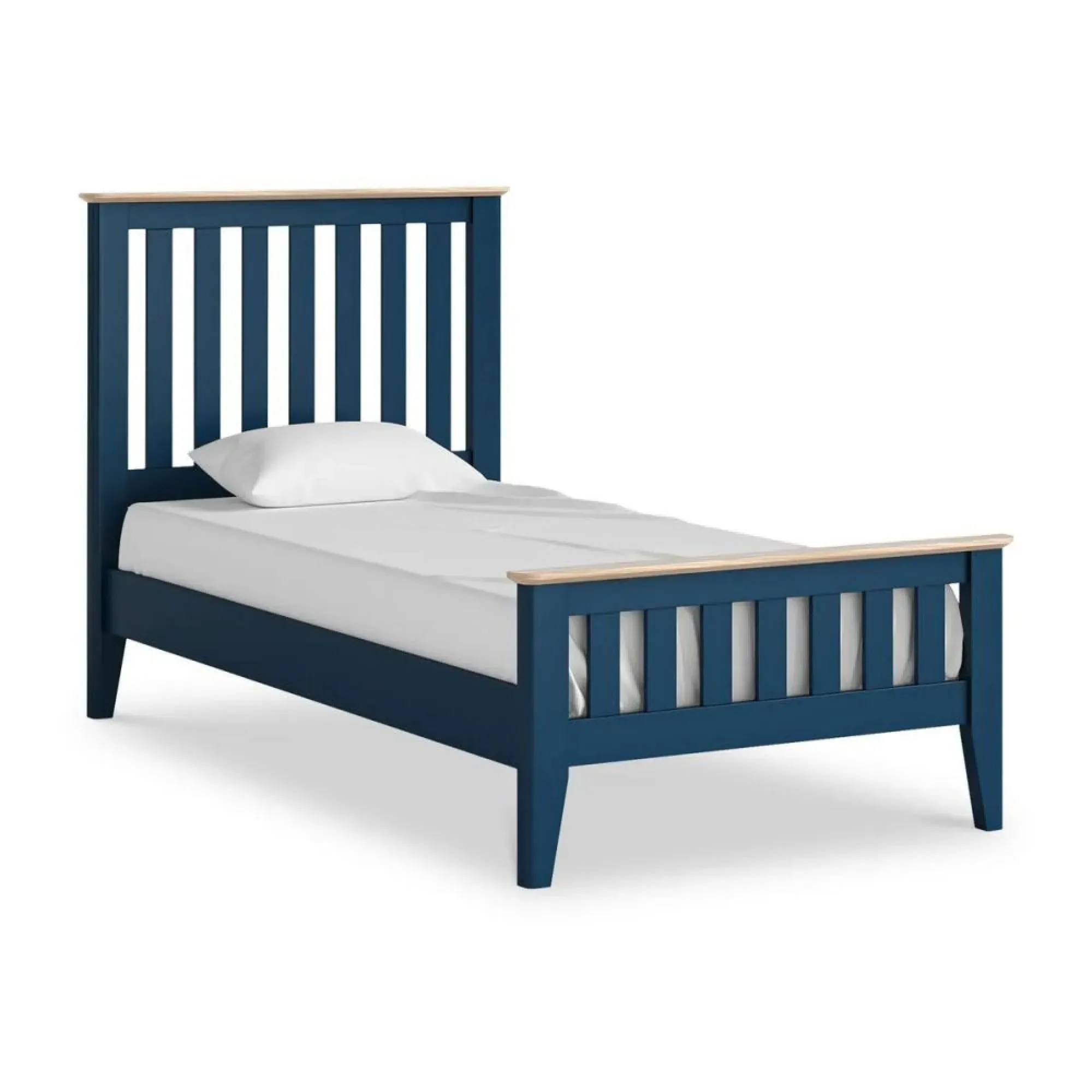 Marlow Single Slatted Bed - Navy Blue