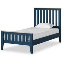 Marlow Single Slatted Bed - Navy Blue