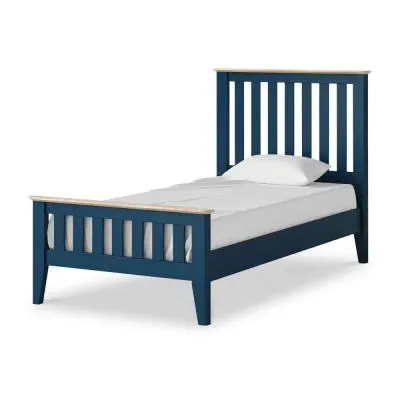 Marlow Single Slatted Bed - Navy Blue