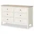 Marlow White Painted 6 Drawer Wide Chest - Coconut White