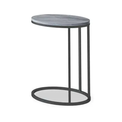 Marmora Oval C Side Table - White, Marble