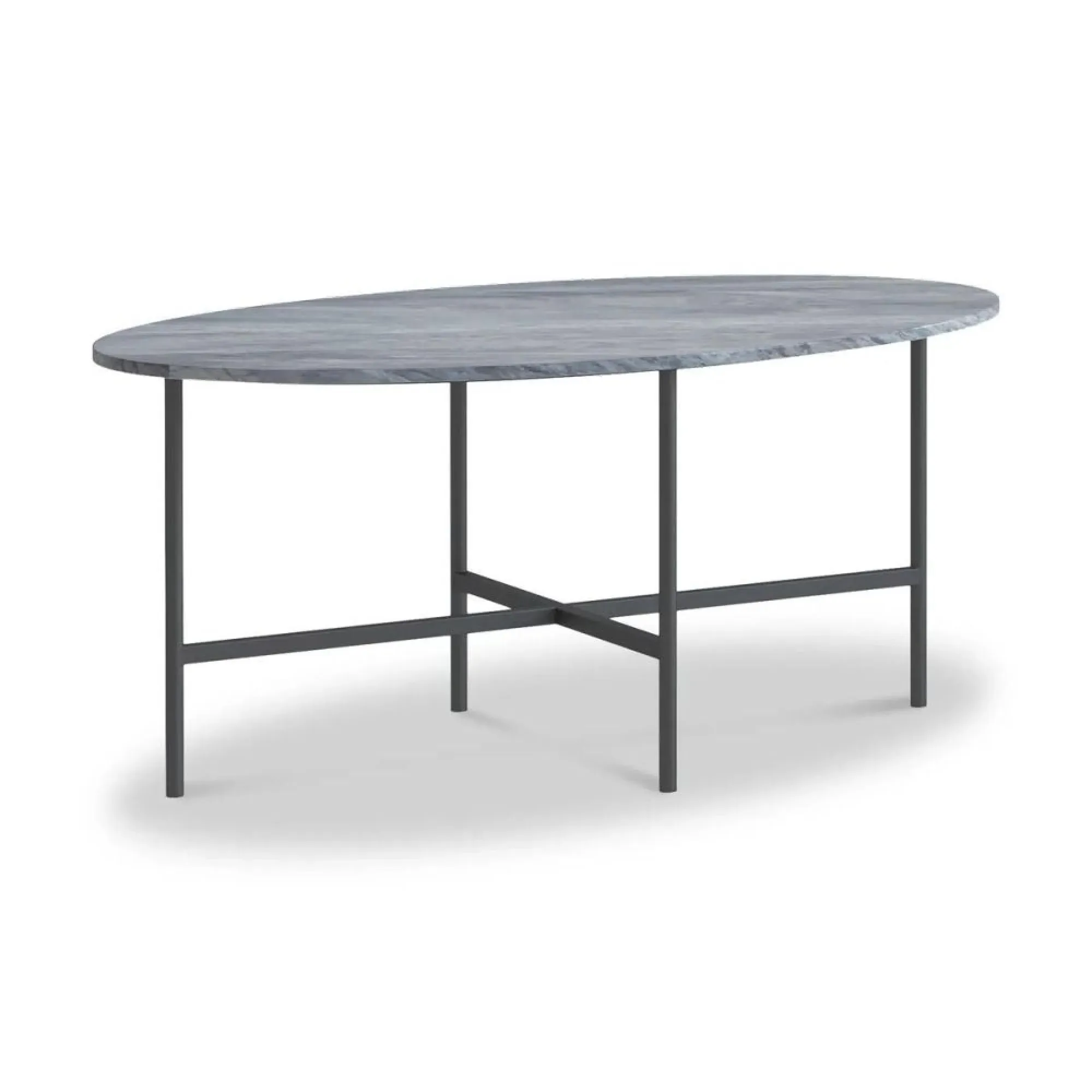 Marmora Oval Coffee Table - Grey, Marble