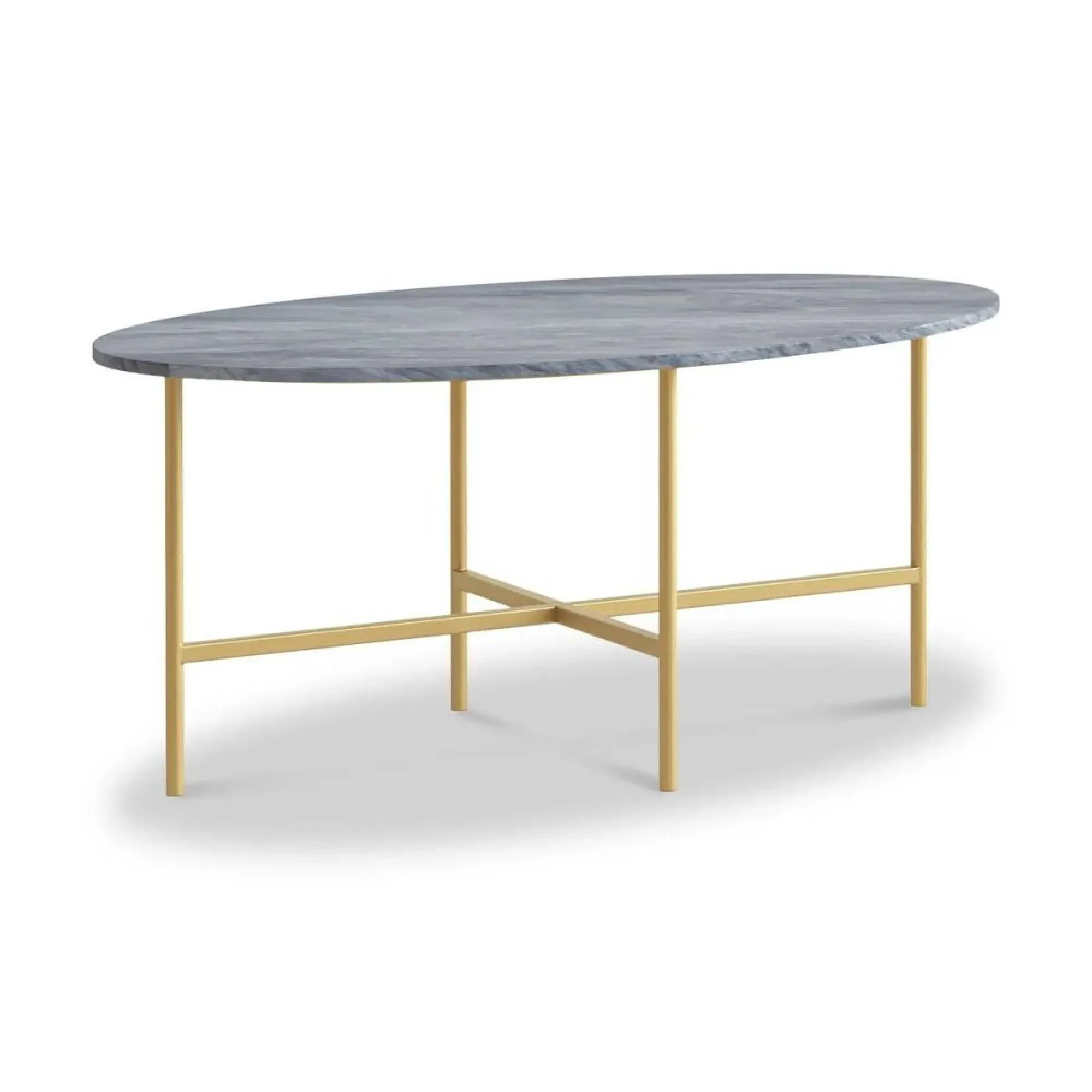 Marmora Oval Coffee Table - Grey, Marble