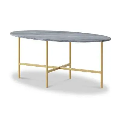 Marmora Oval Coffee Table - Grey, Marble