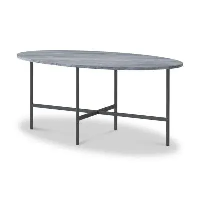 Marmora Oval Coffee Table - Grey, Marble image