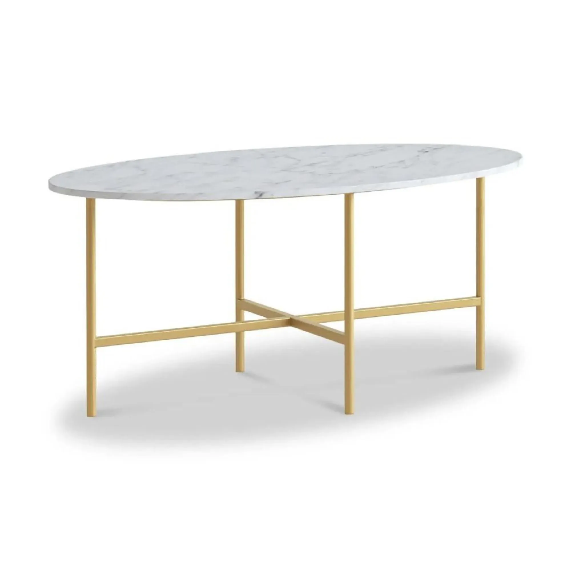 Marmora Oval Coffee Table - White, Marble