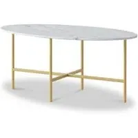 Marmora Oval Coffee Table - White, Marble