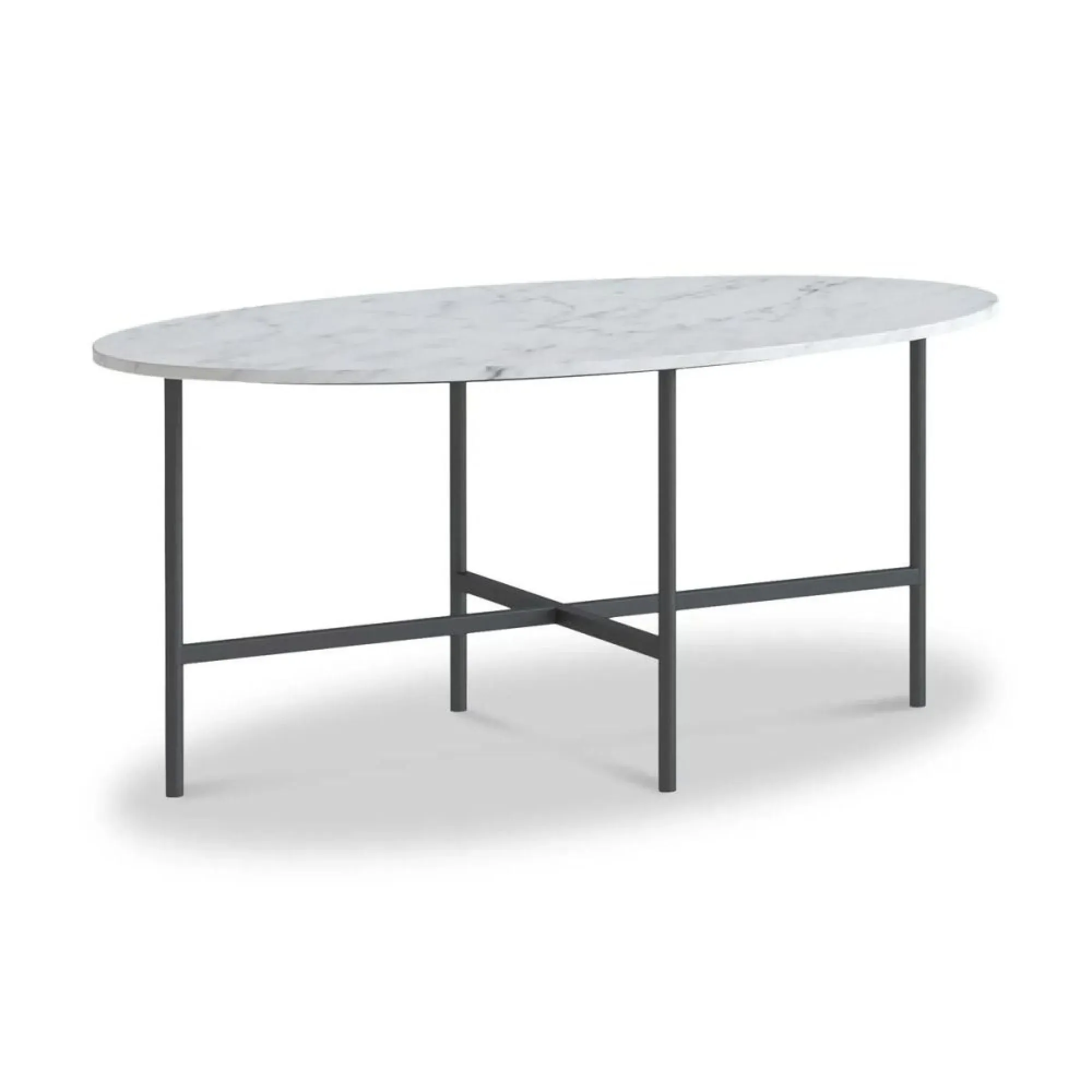 Marmora Oval Coffee Table - White, Marble