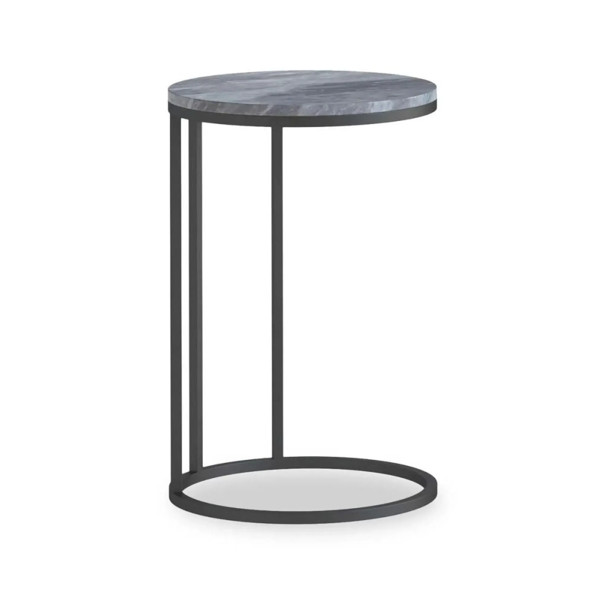 Marmora Round C Side Table - Grey, Marble
