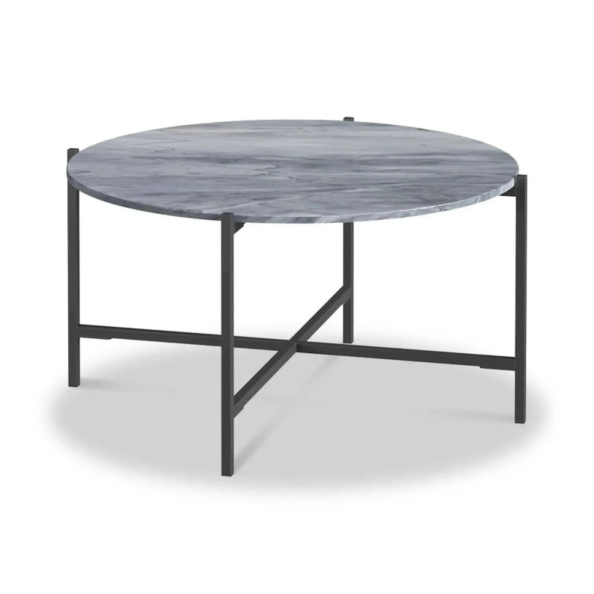 Marmora Round Coffee Table - Grey, Marble