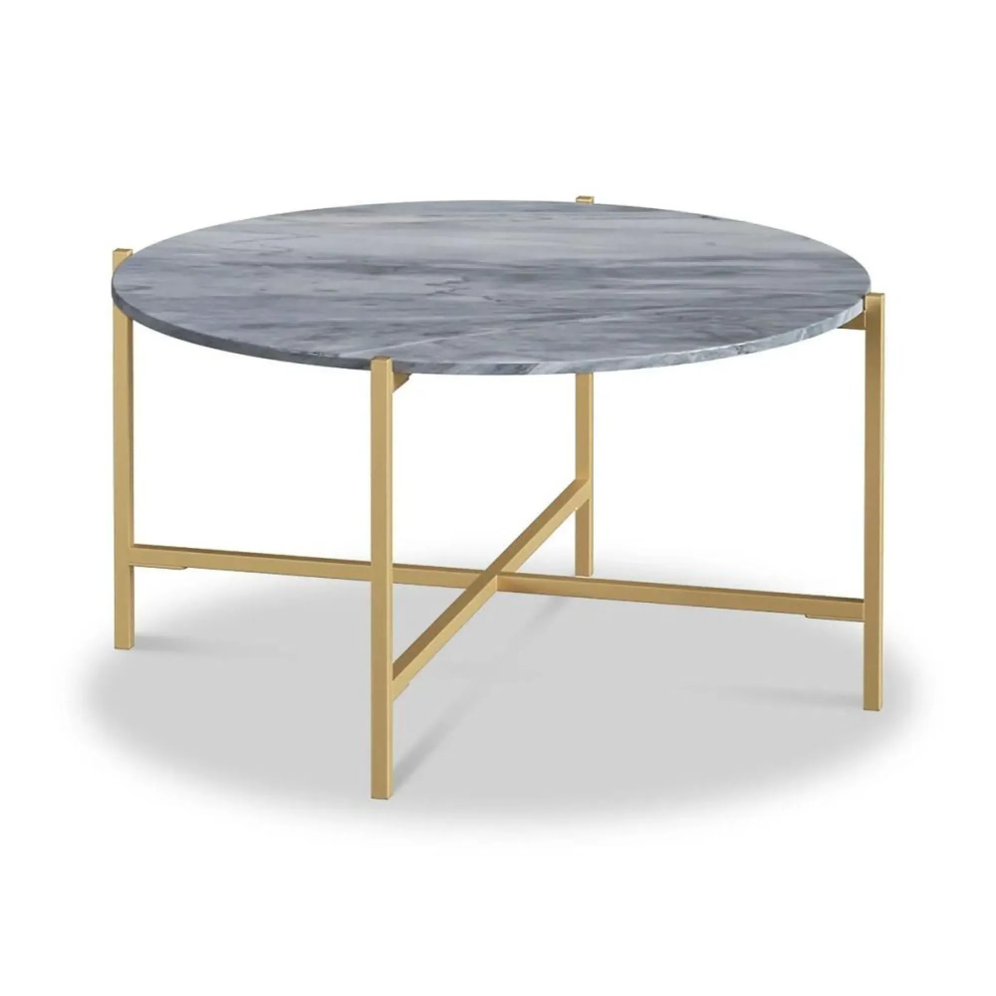 Marmora Round Coffee Table - Grey, Marble