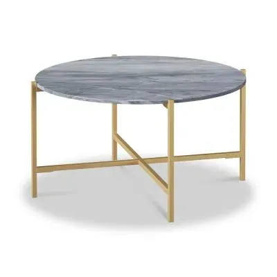 Marmora Round Coffee Table - Grey, Marble