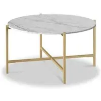 Marmora Round Coffee Table - White, Marble