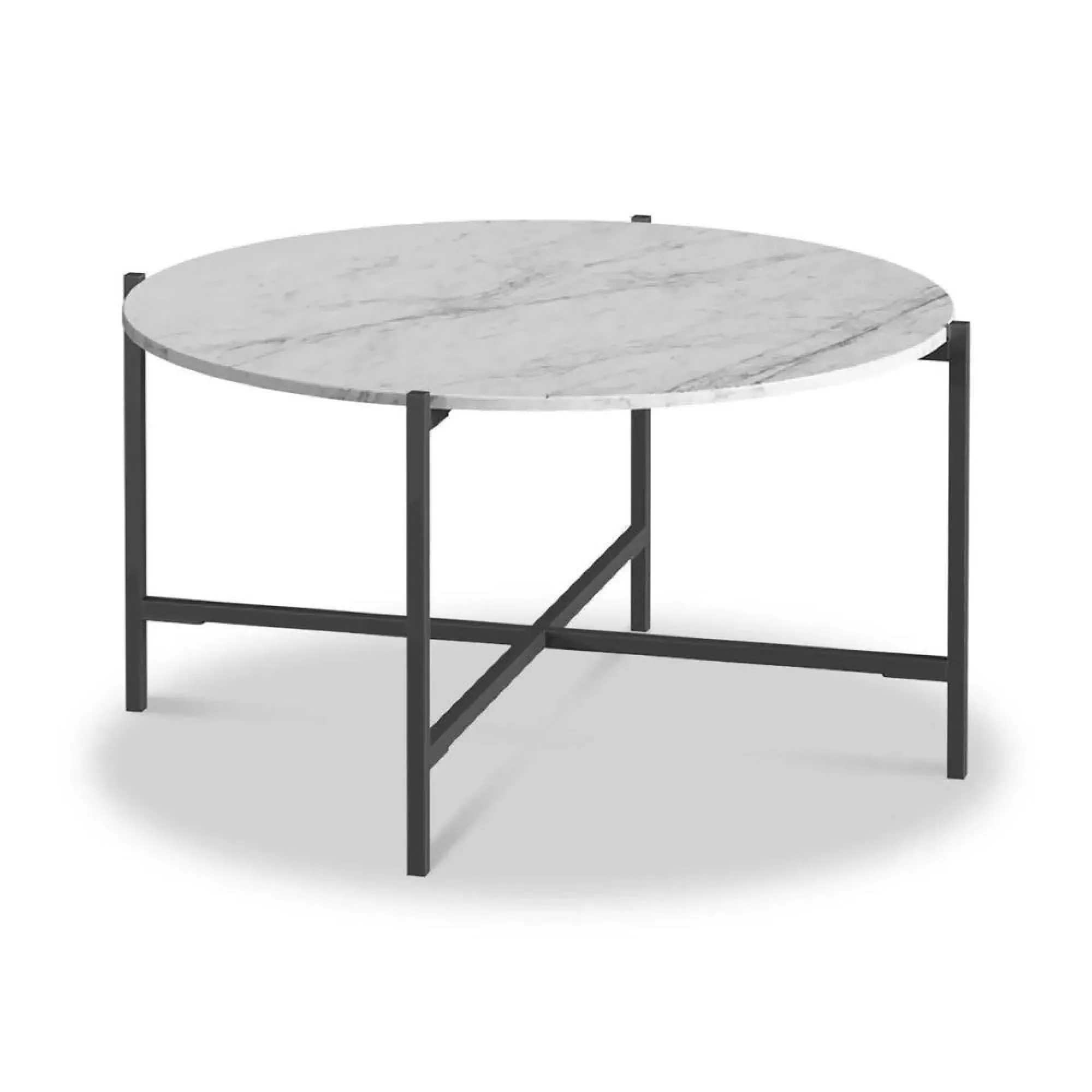 Marmora Round Coffee Table - White, Marble