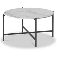 Marmora Round Coffee Table - White, Marble