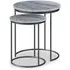 Marmora Round Nest of 2 Tables - Grey, Marble