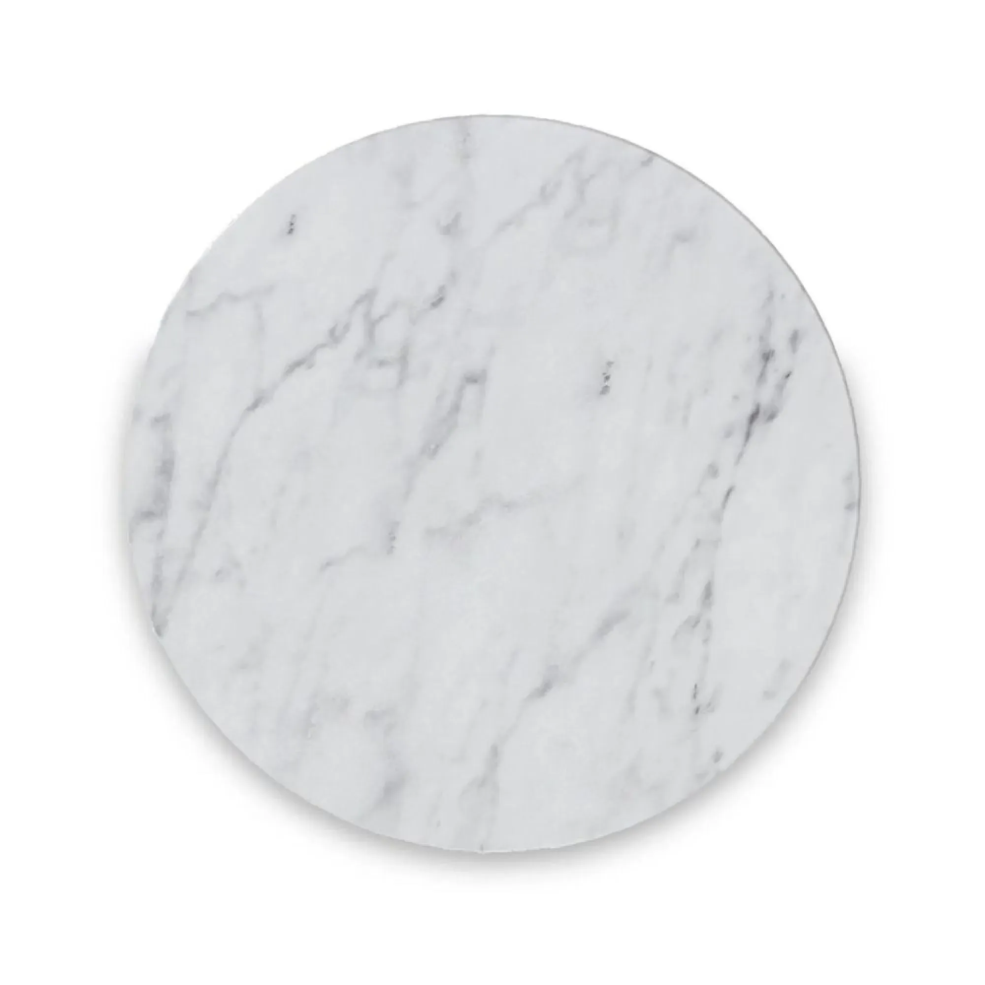 Marmora Round Nest of 2 Tables - White, Marble